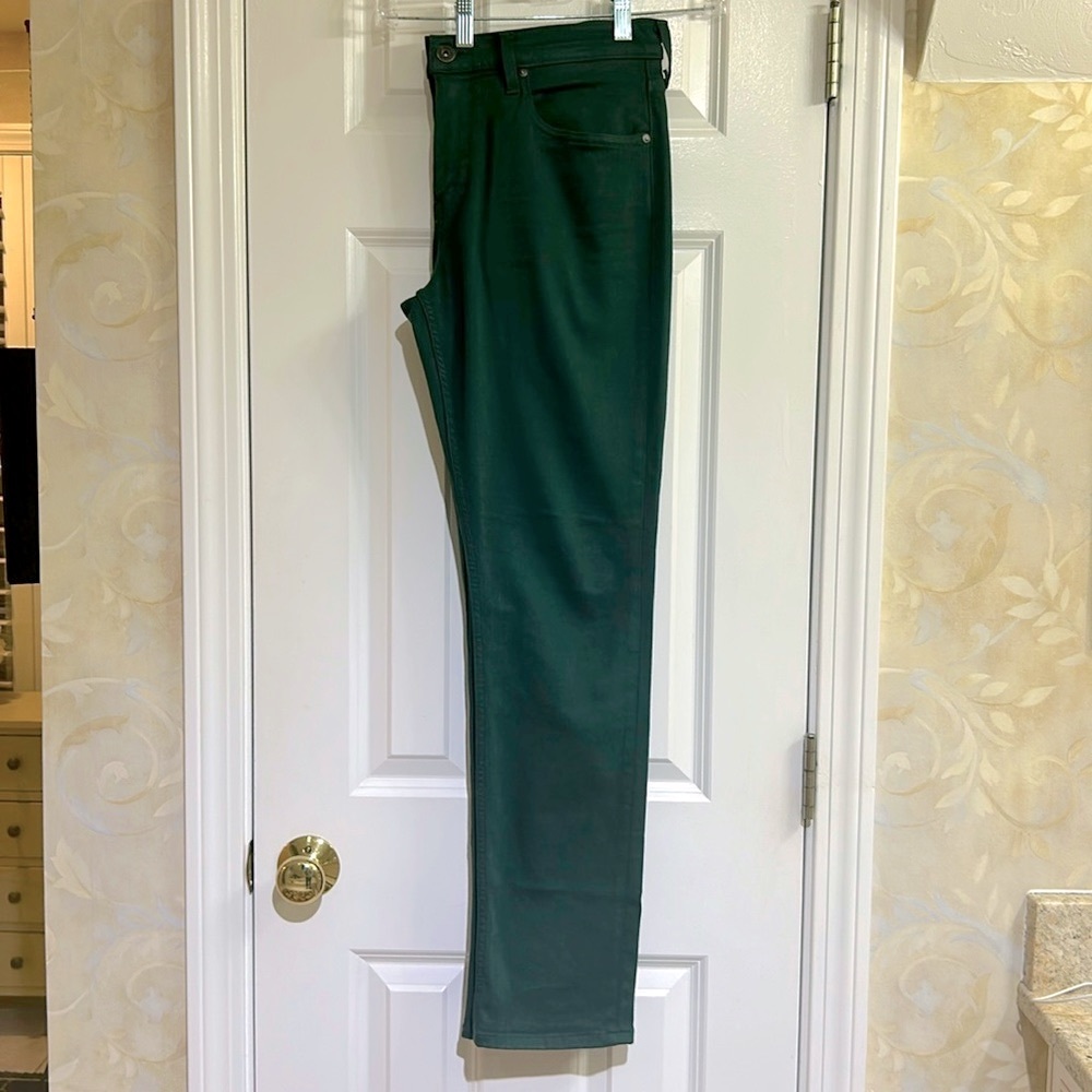 EUC Paige Lennox 5 Pocket Retro Dark   Green Denim Jean in  Signature Slim Fit